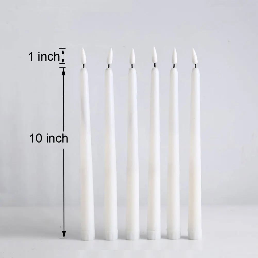 Long LED Candles Flameless Battery Powered Pointed Candle Light Decorative Flickering Candle Lighting For Home Event Christmas