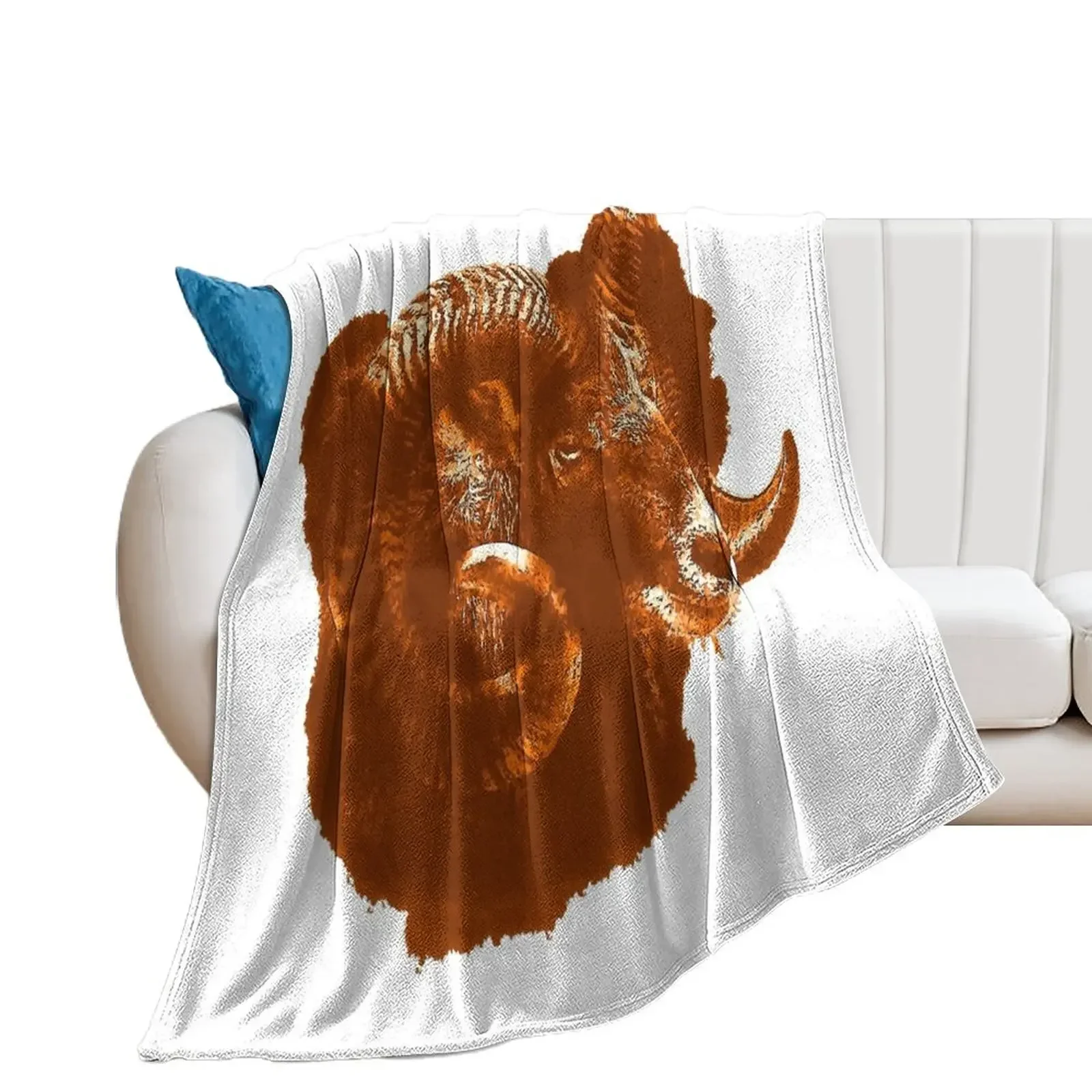 Mouflon head, sheep head, wild sheep, animal shirts for men Throw Blanket Luxury St Bed covers Blankets