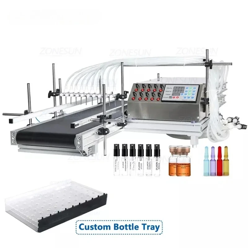 

ZS-DTPP10B 10 Head Vaccine Ampoule Pharma Vryo Vial Bottle Peristaltic Pump Filling Machine With Conveyor Belt