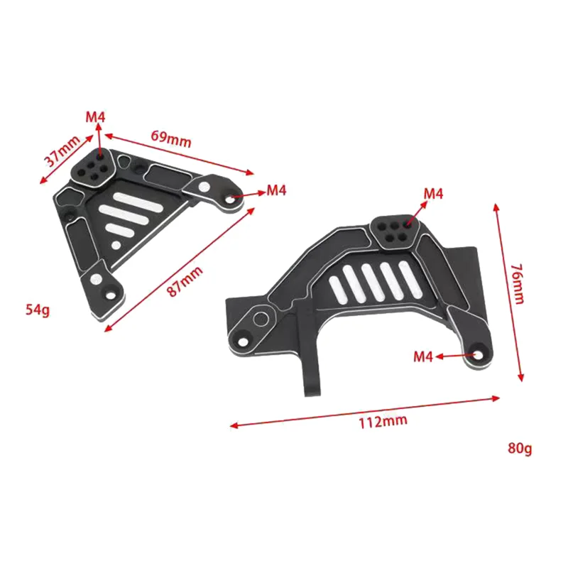 Aluminum Shock Hoops for 1/6 RC Crawler Car Axial SCX6 JLU Wrangler Trail Honcho 4WD RTR