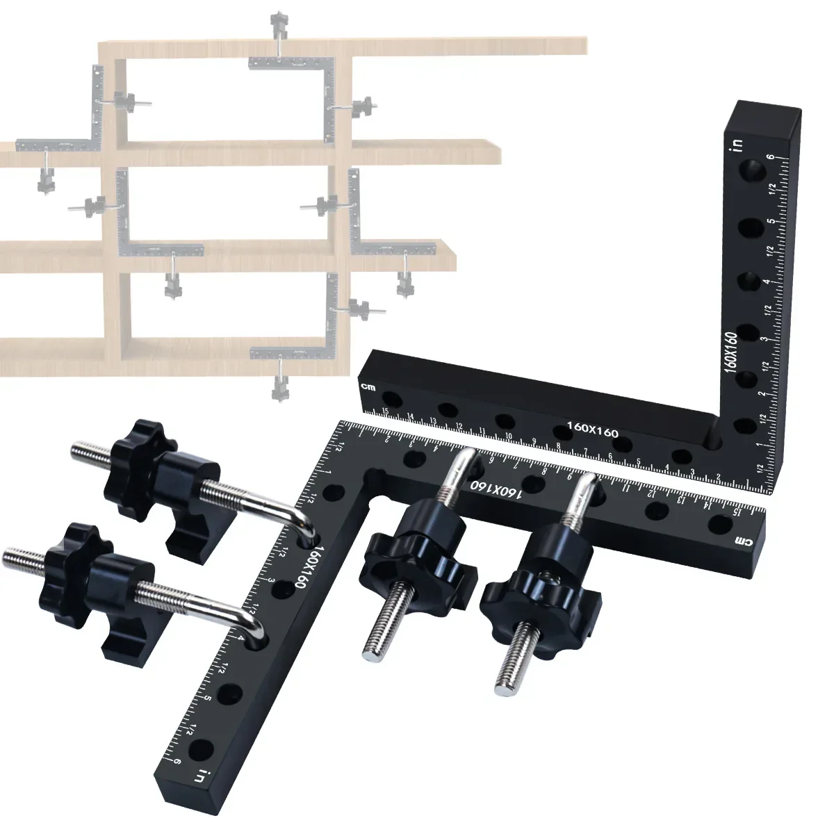 90 Degree Positioning Squares Right Angle Clamps -Aluminum Alloy Fixing Clip - Woodworking Carpenter Corner Clamping Square Tool