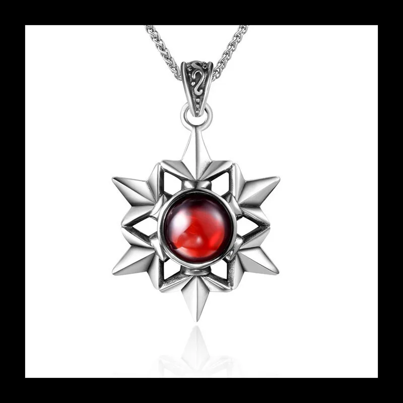 

Поставка электронной коммерции, ретро-ожерелье из титановой стали с драгоценными камнями, мужская подвеска с гексаграммой, инкрустированная бриллиантами SP641.