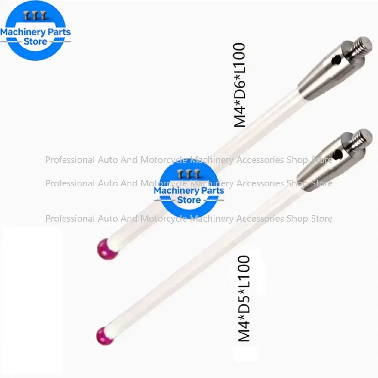 1pc 5/6mm OD M4 L100 threadruby Head Ceramic Styli Rod 3D Three Dimensional Gauge Meter Coordinate Measuring Machine CMM Tip Pro