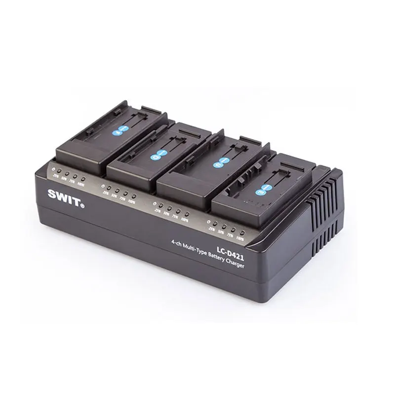 SWIT LC-D421 4-ch Multi-type DV Charger U/F/D/B/C/I/V/E Plates Supported 2A Charging Current Per Channel