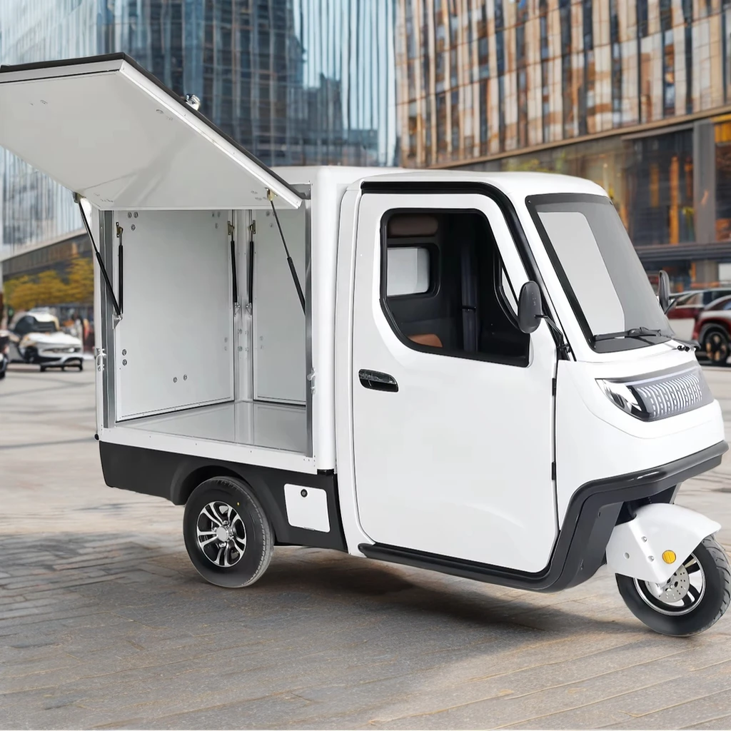 Factory Hot Sale Customization Electric Food Cargo Electric Tricycle With Cabin For Cargo With 2 Doors With EEC