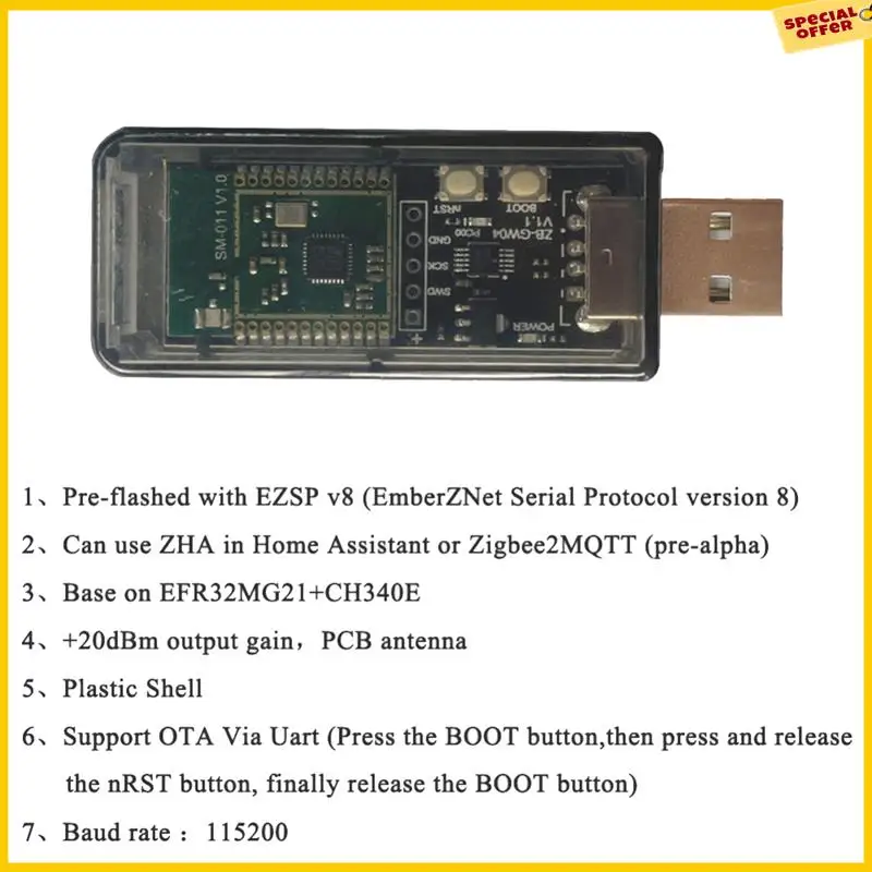 A25P 1 قطعة زيجبي 3.0 مختبرات صغيرة EFR32MG21 مفتوحة المصدر محور بوابة USB دونغل وحدة رقاقات السيليكون العالمي ZHA NCP مساعد المنزل