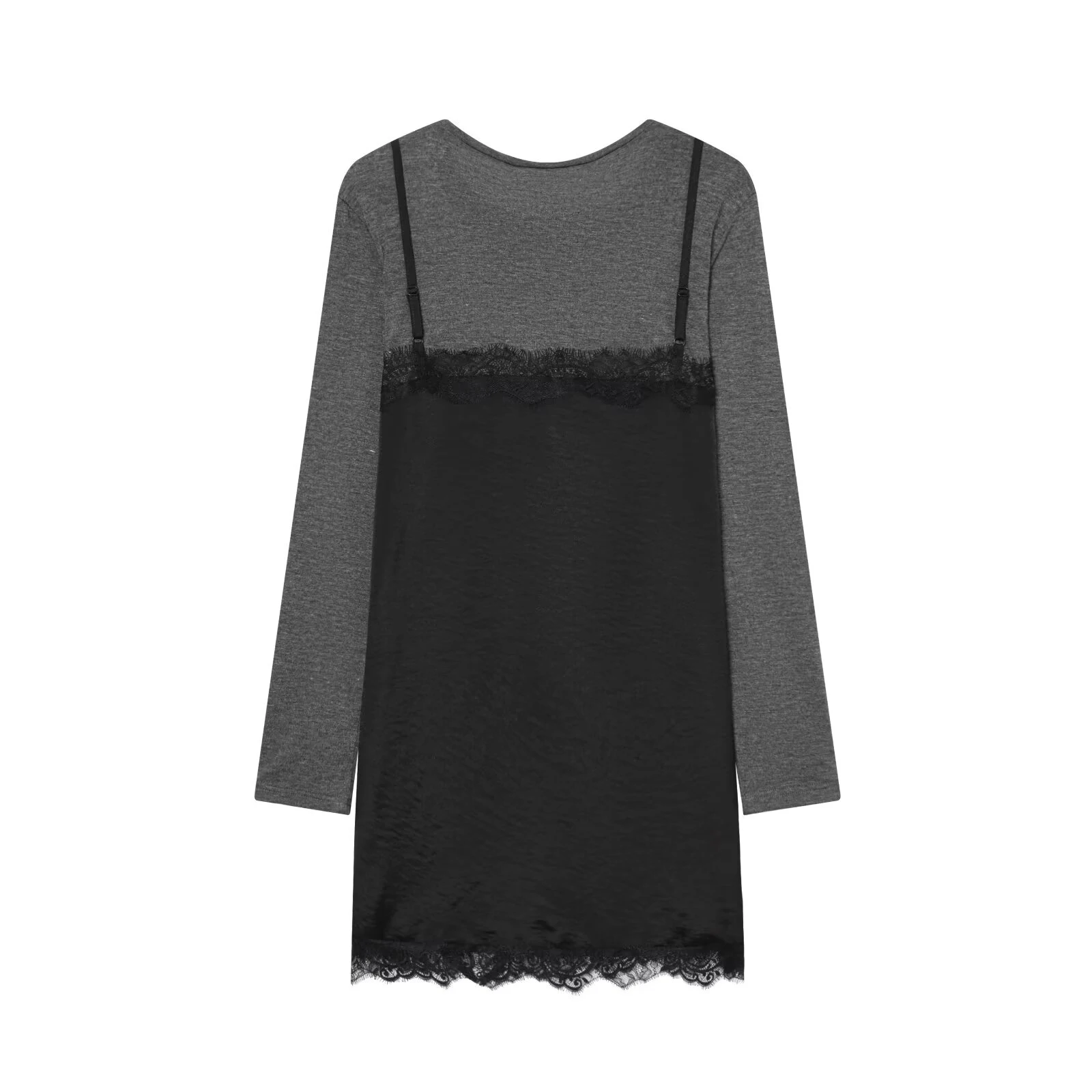 Estilo europeu e americano 2025 inverno novo design de roupas femininas vestido em camadas solto e versátil