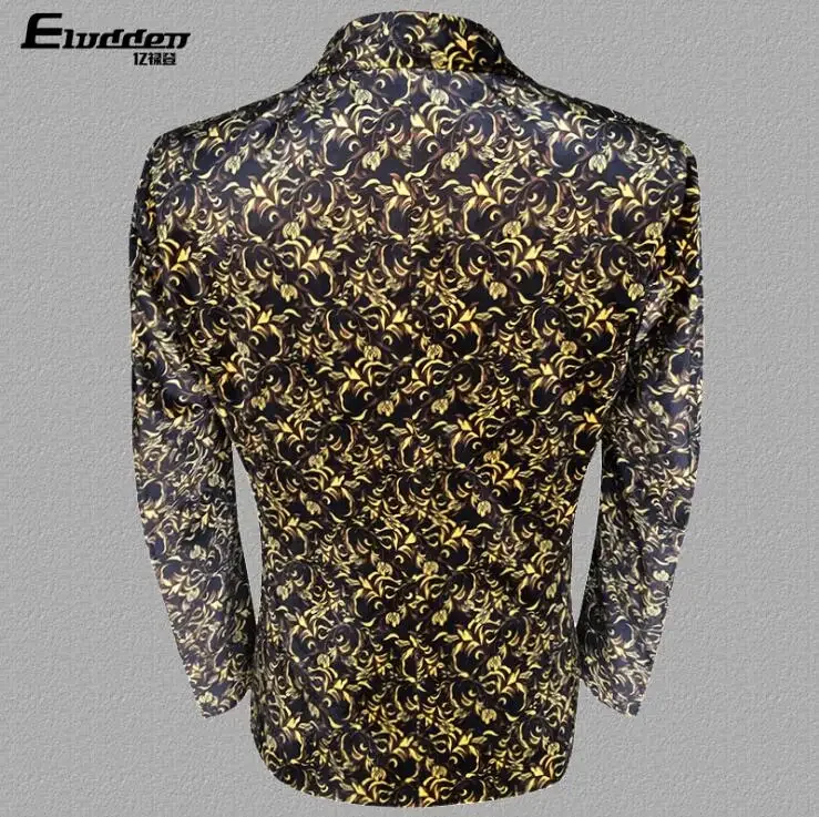 Gold velvet print clothes men suits designs masculino homme stage costumes singers jacket men blazer dance star style dress