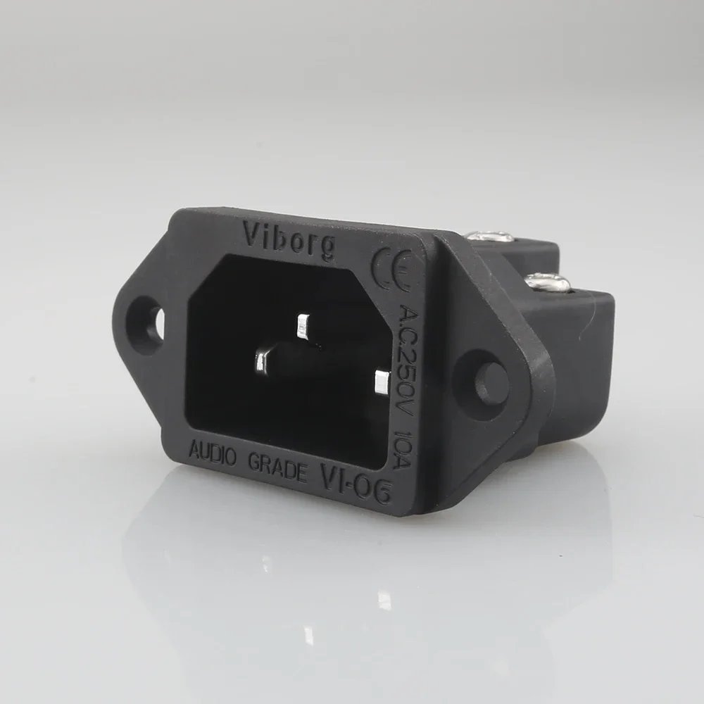 Entrada de enchufe IEC de alta gama sin soldadura chapada en rodio de cobre rojo puro Viborg VI06BR