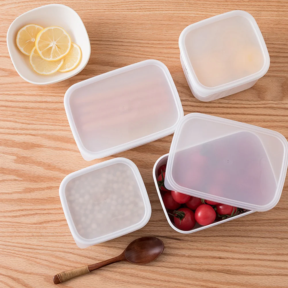

4pcs Sealing Box Food Grade Pp Lightweight For Kitchen Fridge Storage Vegetable Fruit Container Refrigerator