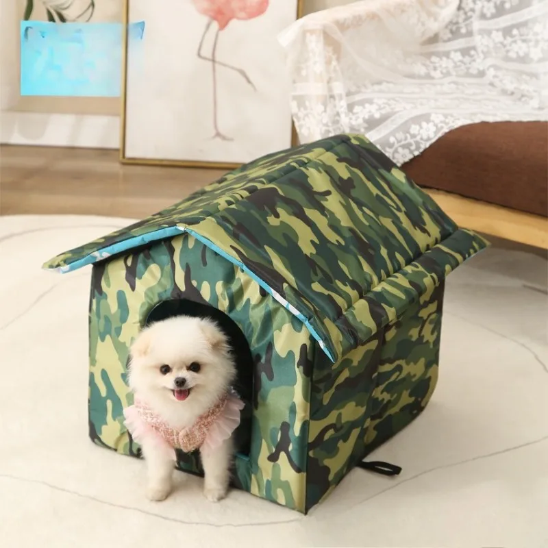 

Открытый домик для кошек, съемная моющаяся палатка и клетка для домашних животных с ковриком для кошек и маленьких собак, портативное укрытие для животных