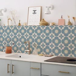 Mandala Style Matte Surface Tile Sticker Peel & Stick Decoration Film For Tiles /Ground in Kitchen Wardrobe Wallpaper