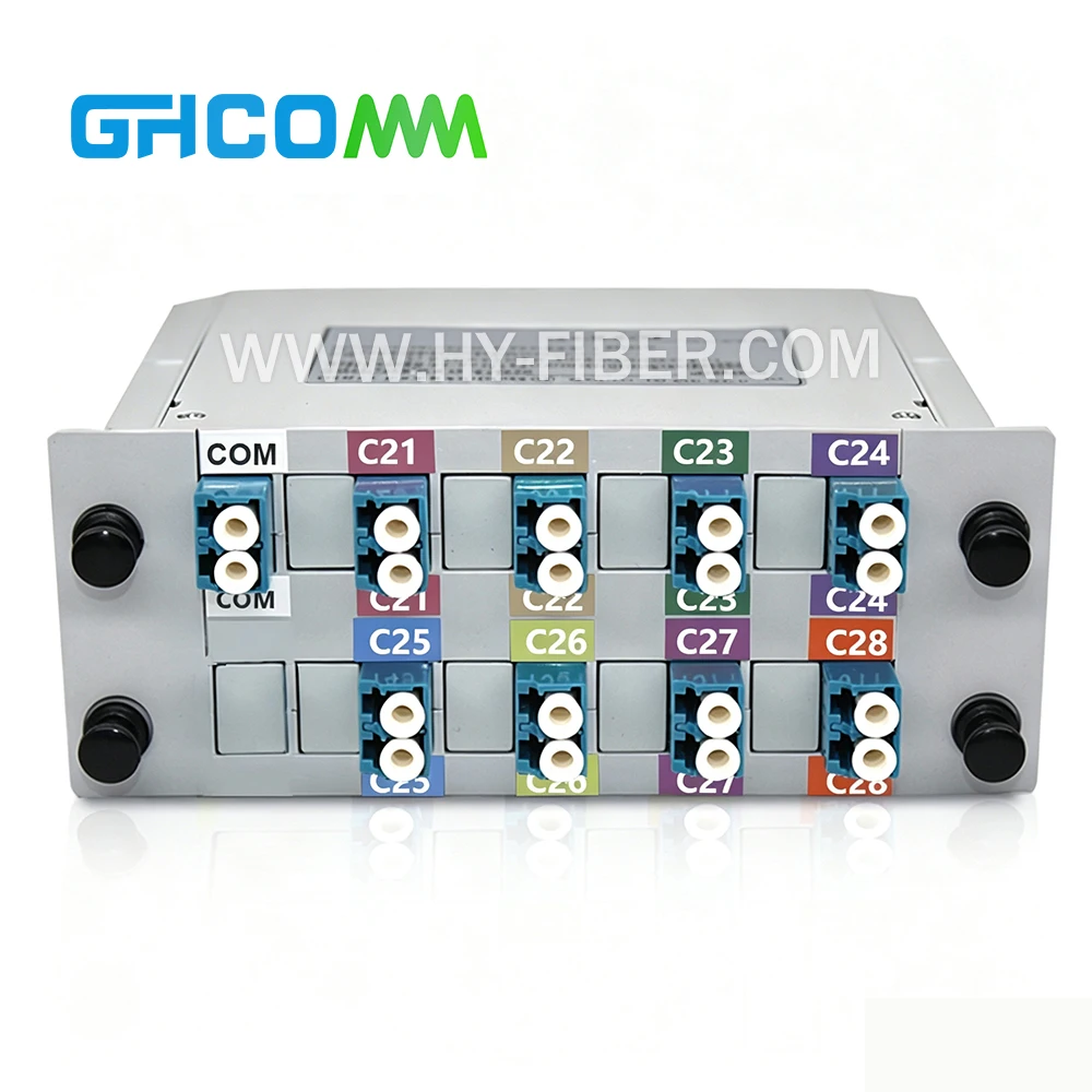 6CH to 8CH Dual-Fiber 100GHz DWDM Multiplexer Demultiplexer Module, Plastic LGX Cassette Housing, LC/UPC TX/RX Ports