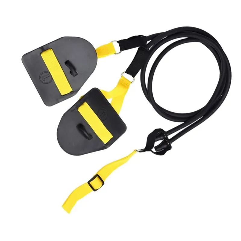 B48B-For Swimming,Training Equipment- Resistance Band With Hand Paddles, Stretch Cord, Fitness Bands