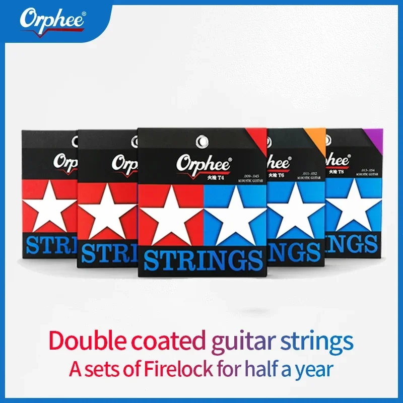 Orphee Akustikgitarrensaiten Fire Lock Serie Nano Double-Coated Anti Rust High Level Gitarrensaiten Gitarrenzubehör Teile
