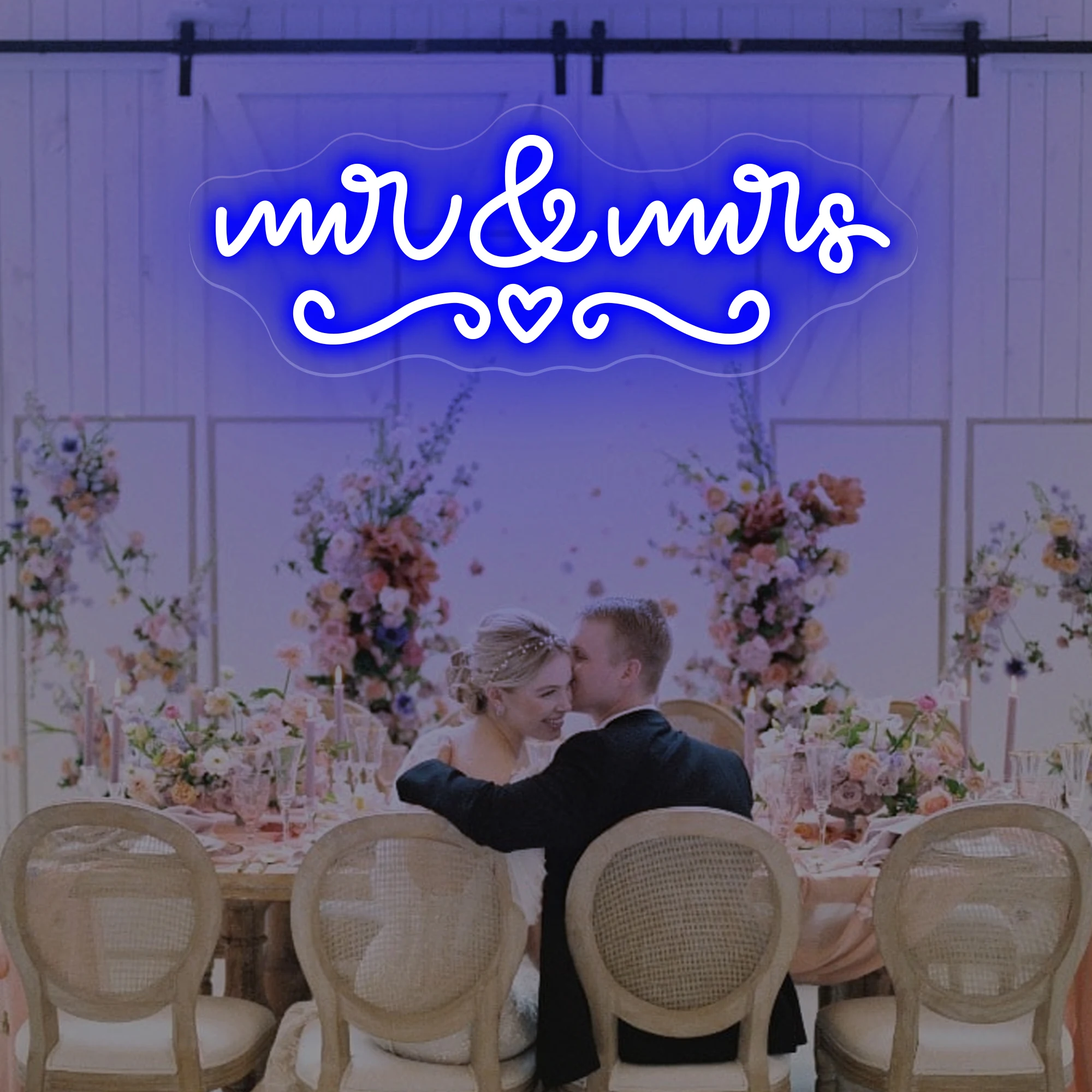 Custom Mr & Mrs Name LED Neon Sign Personalized Family Name Neon Light Home Wedding Engagement Party Backdrop Wall Decor Gift