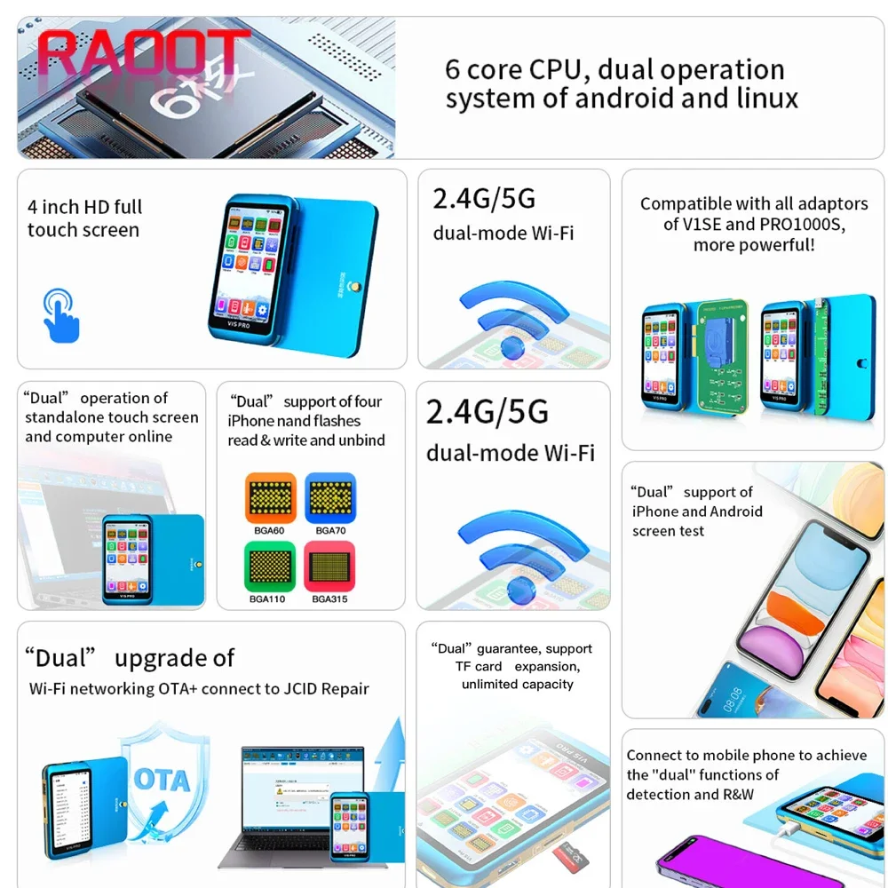 NEW Battery Repair Tool JCID JC V1S Pro Programmer for iPhone 6-14 Pro Max Repair Tool Mobile Phone Read and Write Format Set