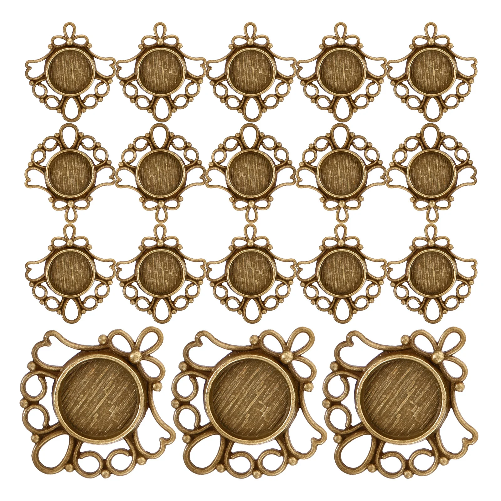 

50Pcs Vintage Zinc Alloy Pendant Trays Exquisite Design Unique Creative Decorations Cabochons Pendant DIY Trays