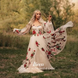 Aileen Embroidered Long Wedding Party Dress Women Elegant Luxury Evening Dresses 2023 Coming of Age Ceremony Off the Shoulders