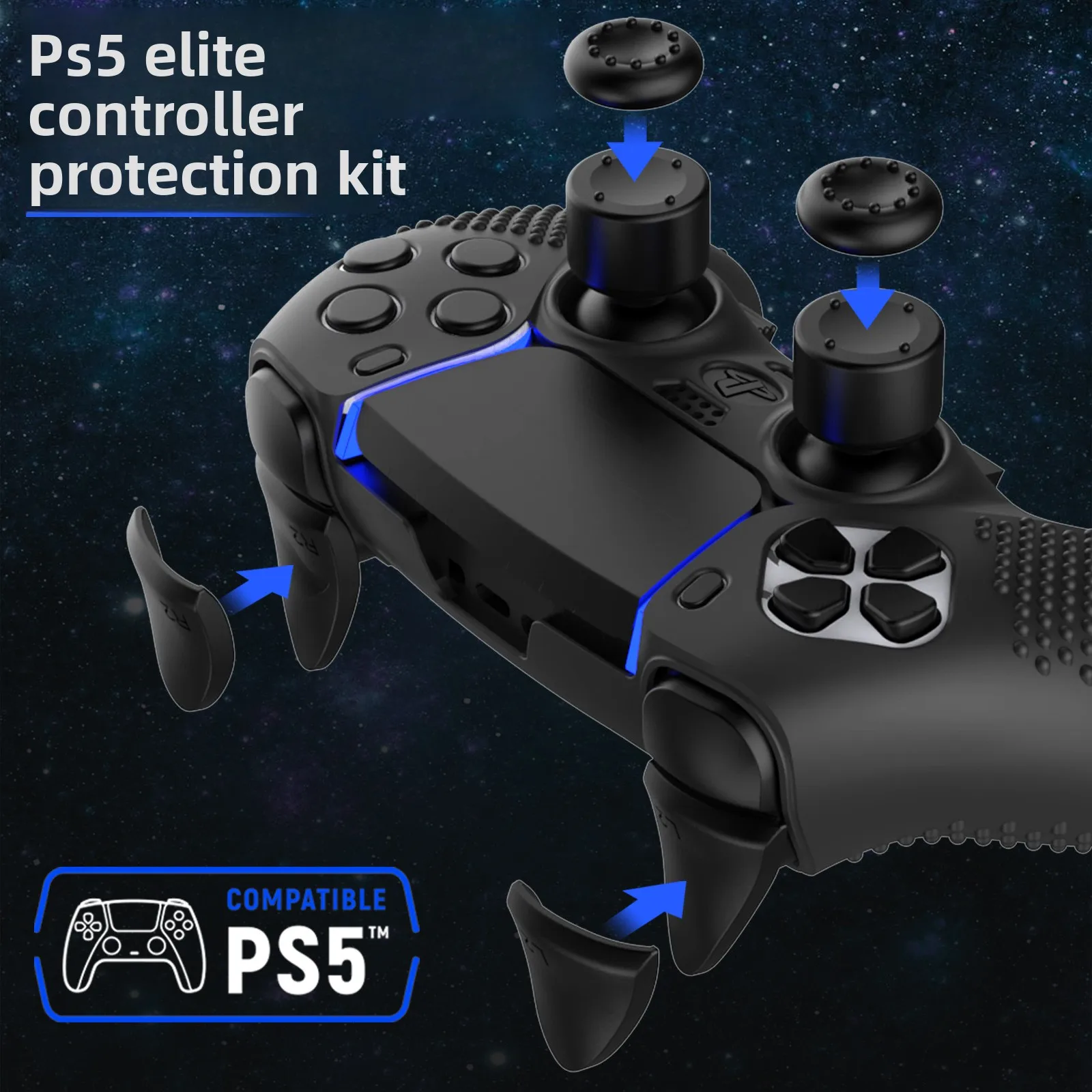 

Силиконовый чехол с ручкой PS5 SLIM Elite Pro, чехол для ключей с триггером, рокерная крышка, аксессуары для игровых товаров