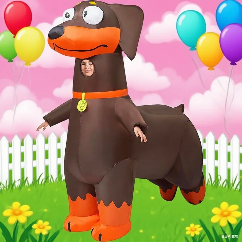 

Adult inflatable costume Dachshund explosion suit full body inflatable dress up Halloween animal cosplay theme party