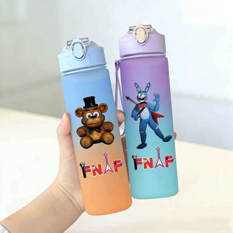 

750ml FNAFS Gradient Water Cup Large Capacity Portable Sports Water Glass Boy Girl Fashion Anime Water Bottle Kawaii Kettle Gift