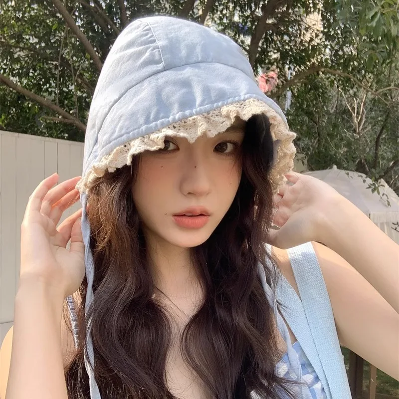 ผู้หญิงหมวกญี่ปุ่น Harajuku Dopamine ลูกไม้น่ารัก Kawaii หวาน Sunshade หมวกแฟชั่นอเนกประสงค์หมวก