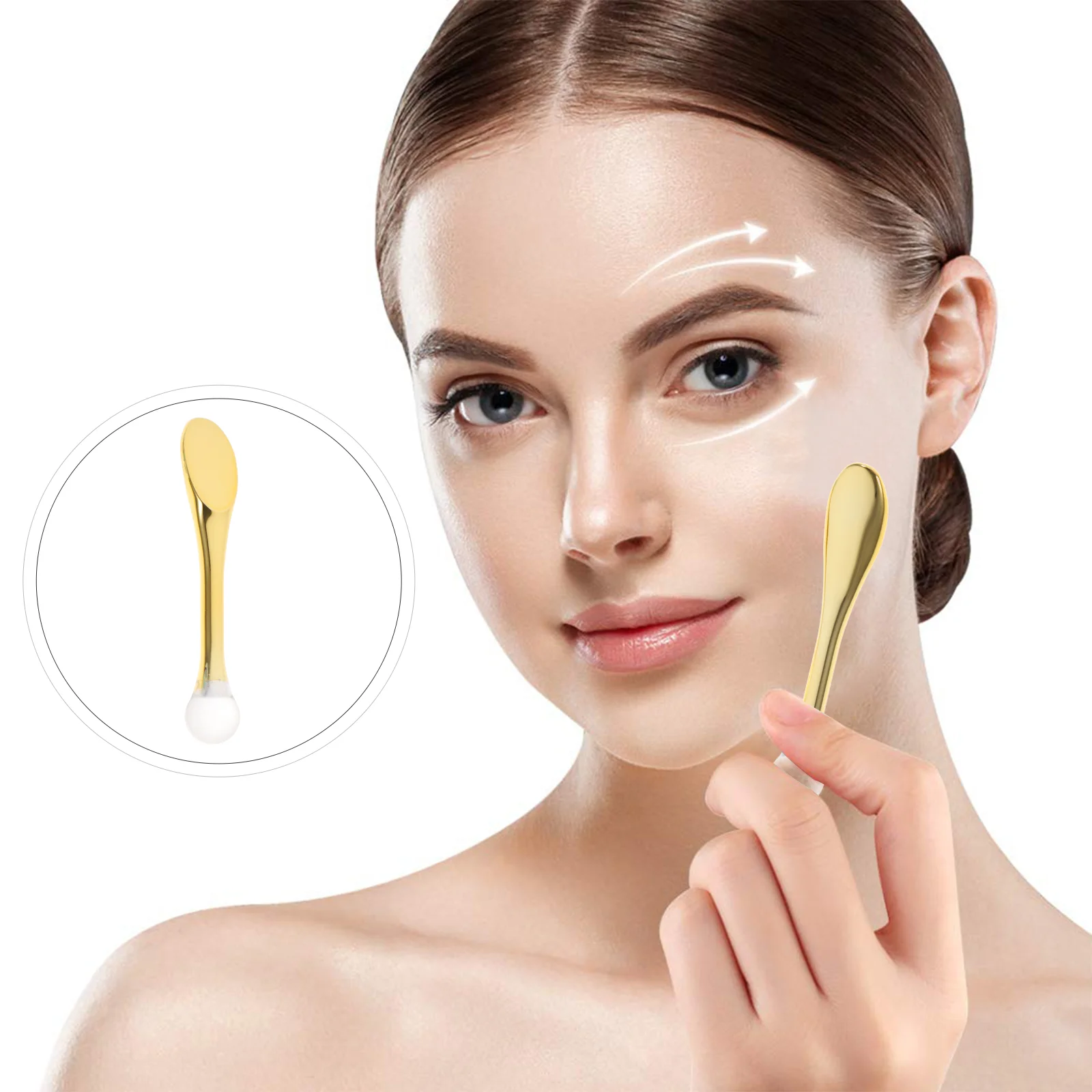 

6 Pcs Spoon Eye Massage Massager Face Cream Scoop Spoons Salon Golden