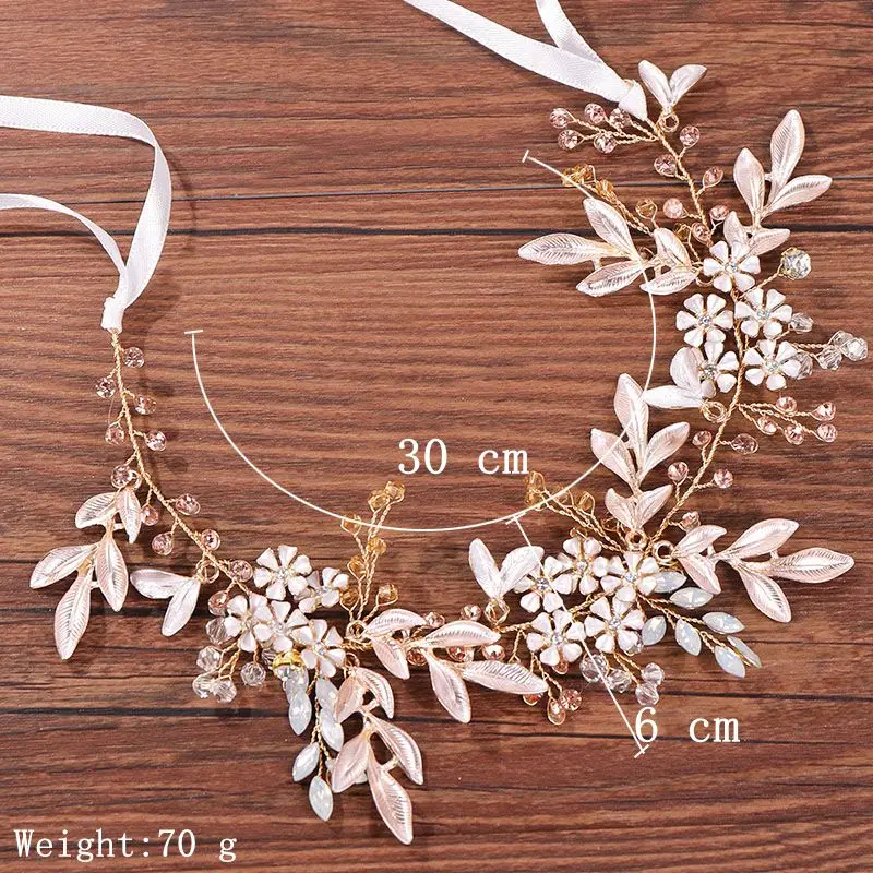 Wedding Headpiece Gold Tiaras Hair Vines Bridal Women Hairbands Hair Accessories Silver Color Headbands Flower Hair Jewelry