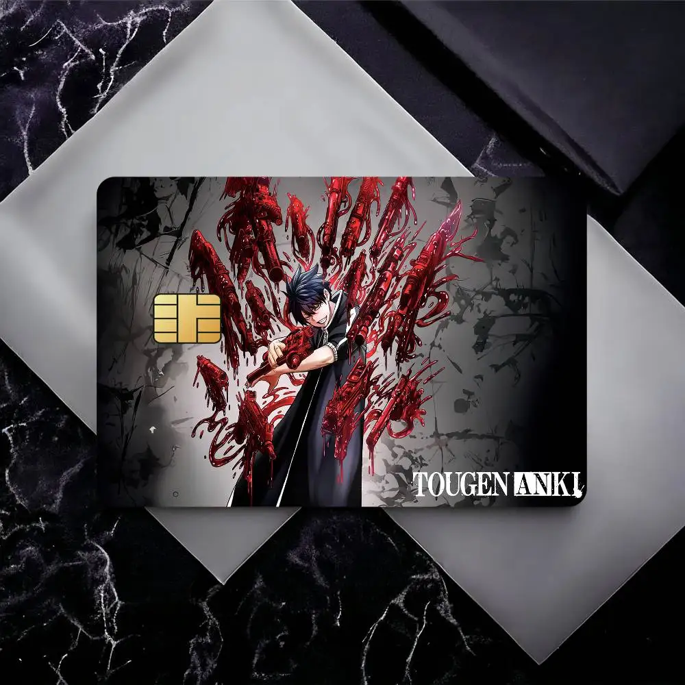 Anime T-Tougen Anki Card Stickers Waterproof Film Skin Cover 4PCS Credit Card Stickers Debit Front Decoration Commuter Pass #4