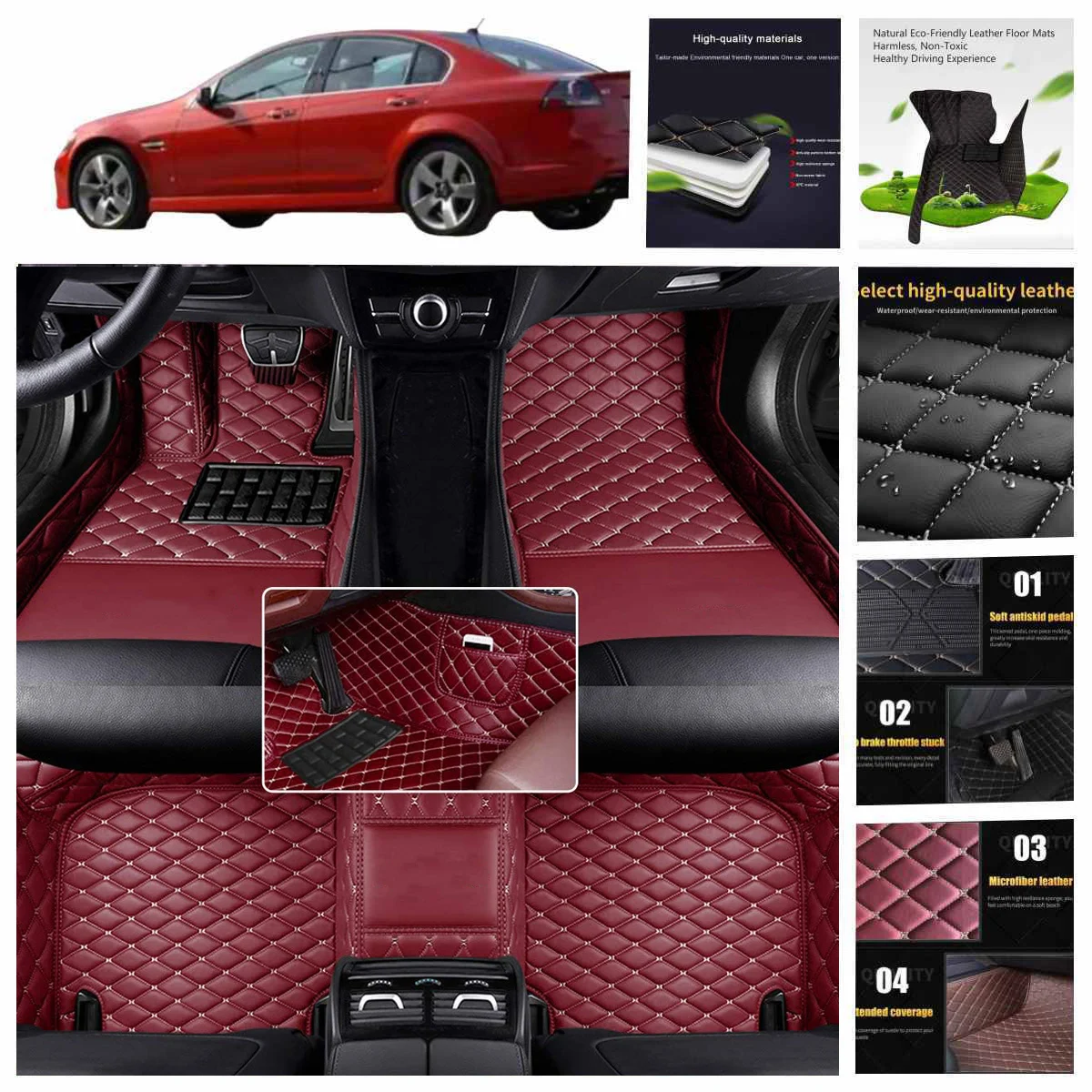 

3D PU-leather Waterproof Custom Car Floor Mats For Mini Countryman R60 F60 5-seats Auto Carpets Foot Coche Liners