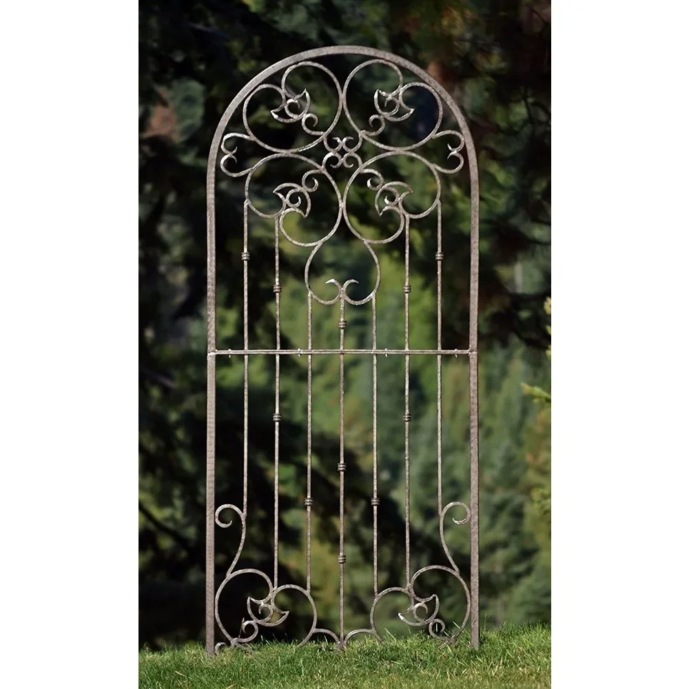 

Garden Trellis for Climbing Plants – Wrought Iron Metal Wall Panel for Outdoor Vines & Flowers