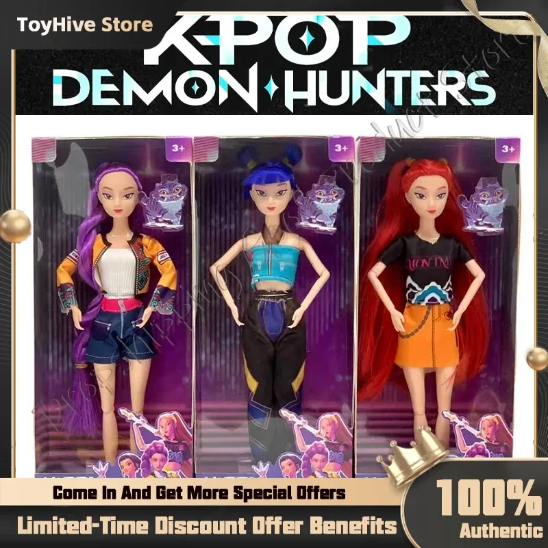 30cm k-pop caçadores de demônios anime kpop menina grupo dos desenhos animados rumi zoey mira figuras de ação estatuetas de vinil modelo bonecas meninas presente de natal