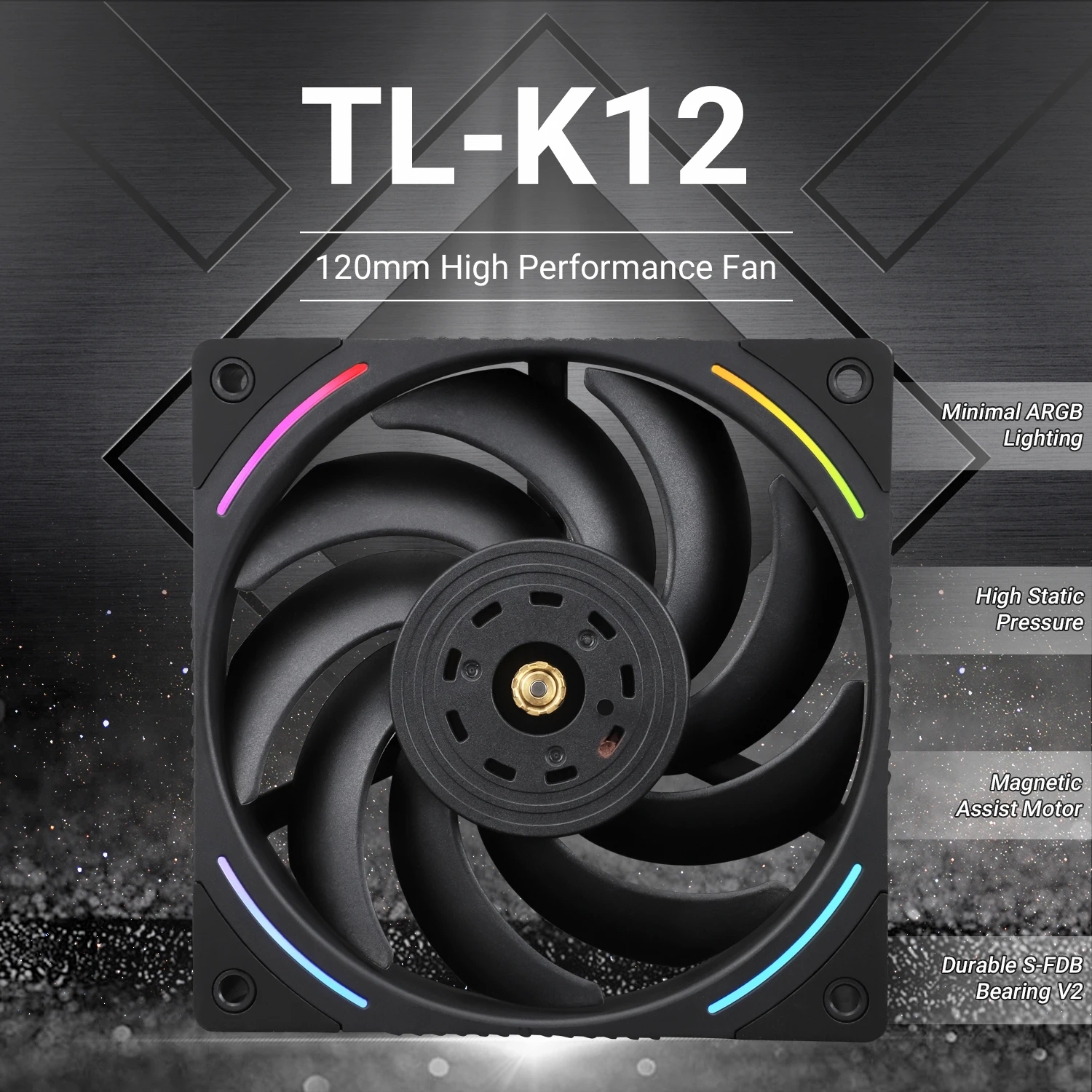 Thermalright 120mm Case Fan TL-K12/K12W/K12R/K12RW CPU Cooling Fan ARGB 120mm Static Pressure Optimize Fan 2150RPM 4PIN S-FDB V2