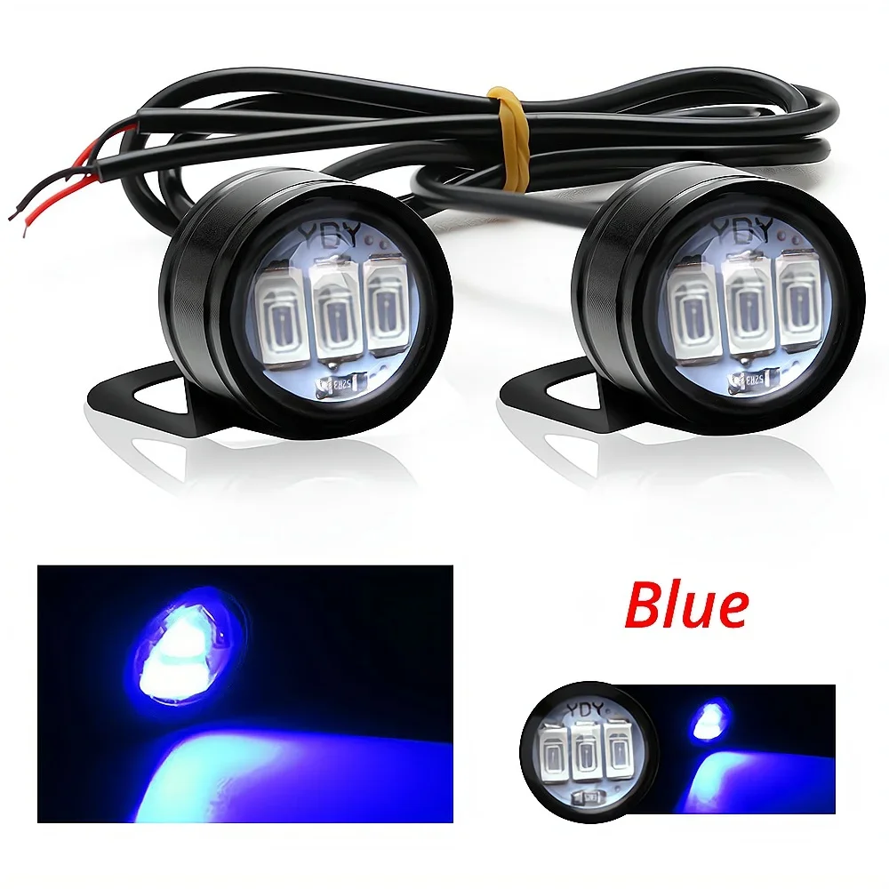 2x 18mm Eagle Eye Spiegellicht DRL Auto Motor Led Lampje Knipperlicht Achteruitrijlicht Remlicht Kofferbaklamp Dagrijverlichting Waterdicht