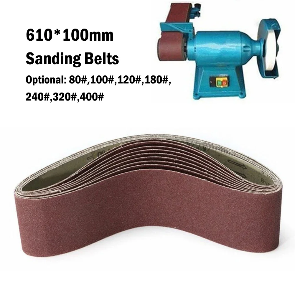 1 pz 610x100mm nastro abrasivo 80/100/120/180/240/320/400 trave per levigatrice a nastro metallo levigatura legno strumenti di lucidatura carta vetrata
