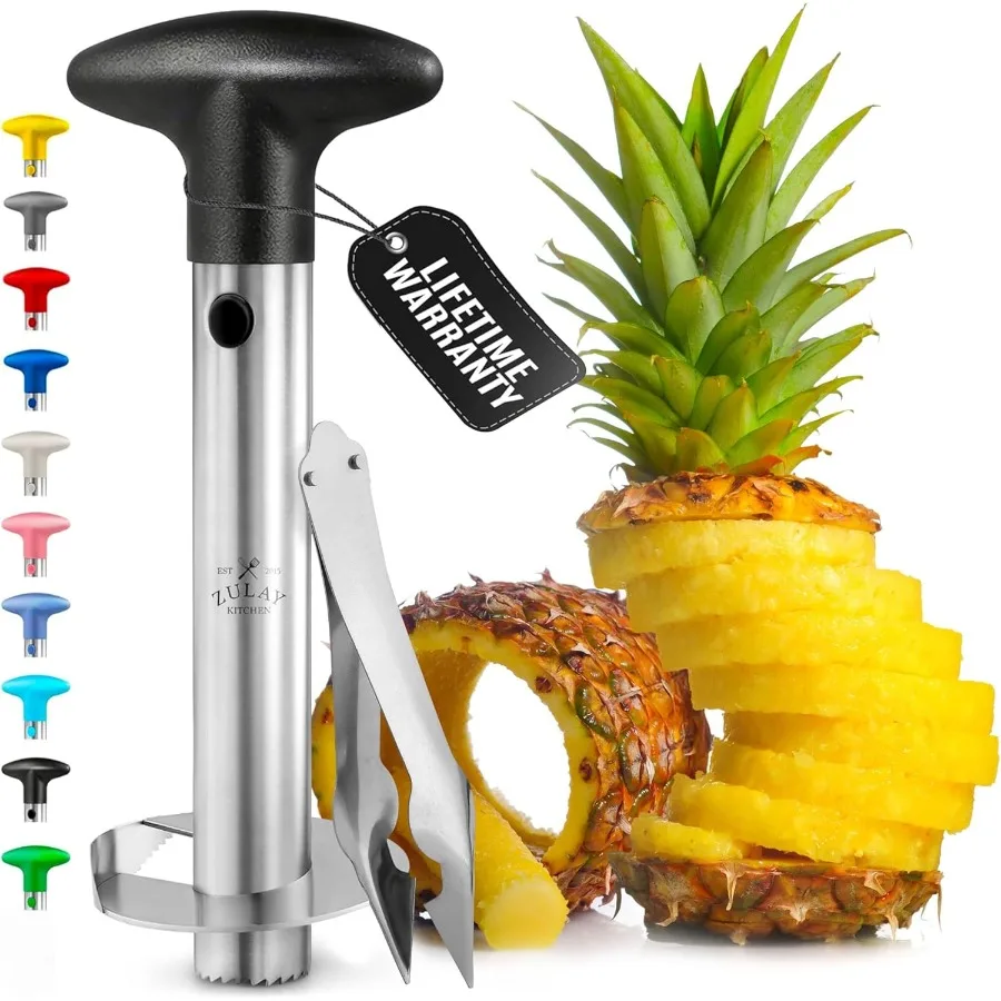 

Stainless Steel Pineapple Corer Slicer HeavyDuty Pineapple Cutter with Reinforced Blade Eye Removal Tool Effortless Pineapple C