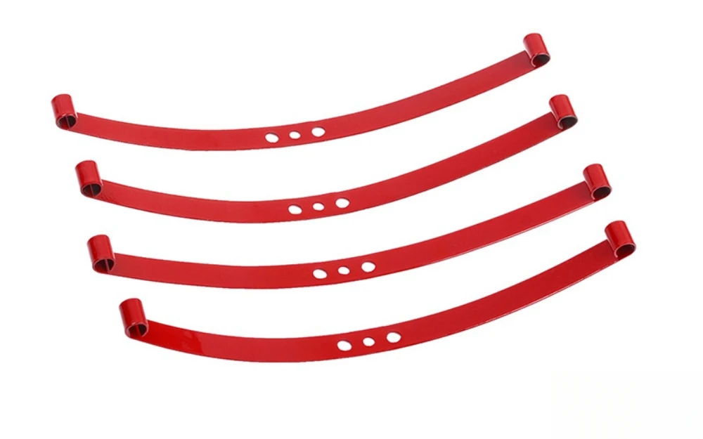 4x Red Edition Super Soft Flex Leaf Springs Fits Scale Semi Truck Front Axle Tamiya F-350, Hilux and RC4WD Trail Finder