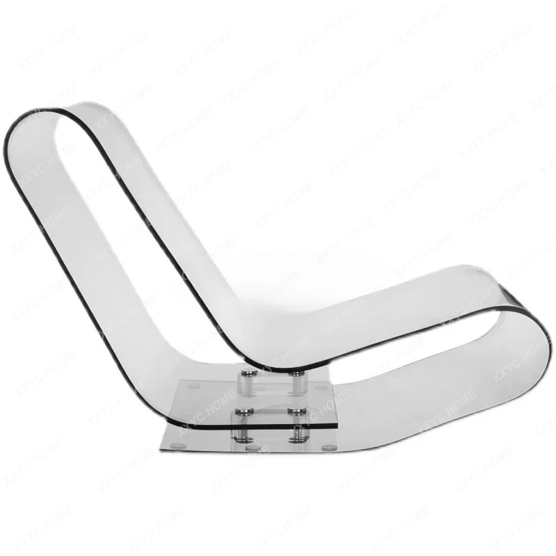 

Итальянский акриловый прозрачный стул, интегрированный шезлонг с горячим изгибом, современный легкий роскошный диван для гостиной, одноместное сиденье