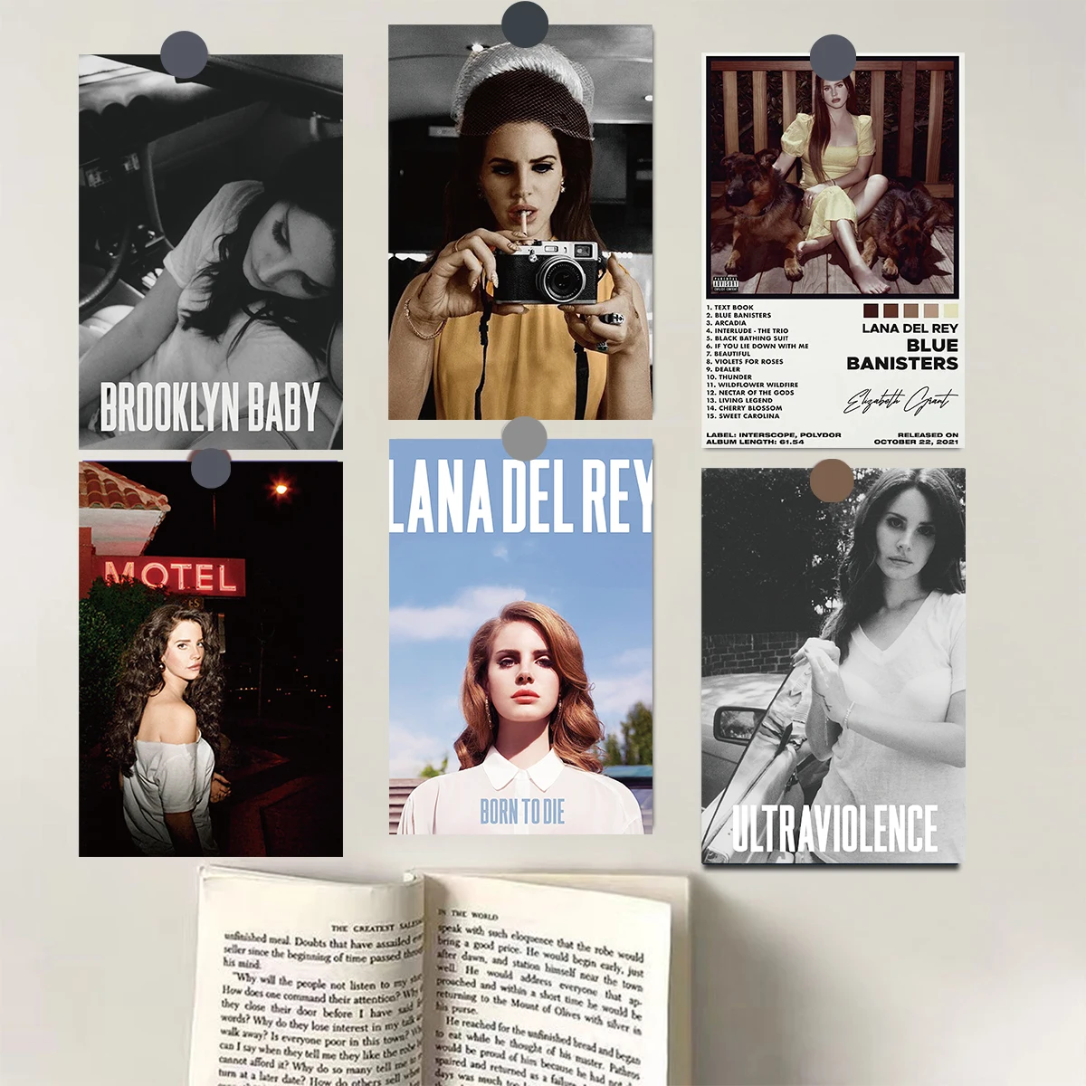 10cm*15cm10pcs Singer Lana Del Rey Poster Graffiti DIY Skateboard Waterproof Guitar Luggage Laptop Car PVC Poster Decals Picture