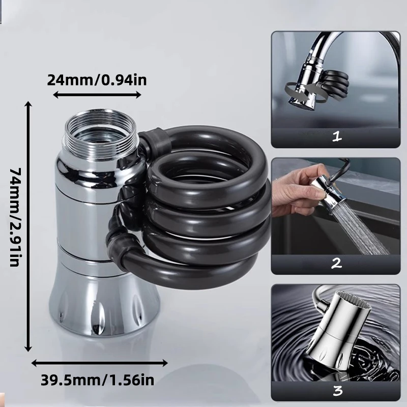 蛇口引き出し式エクステンダータップ多機能水出口防沫水引き出し式可動蛇口エクステンダーキッチンシンク用