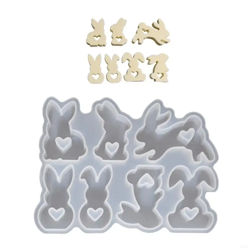 

652F Silicone Making Moulds Easter Rabbit Mold Hand-Making Supplies Silicone Texture for Craft and Home Decorations
