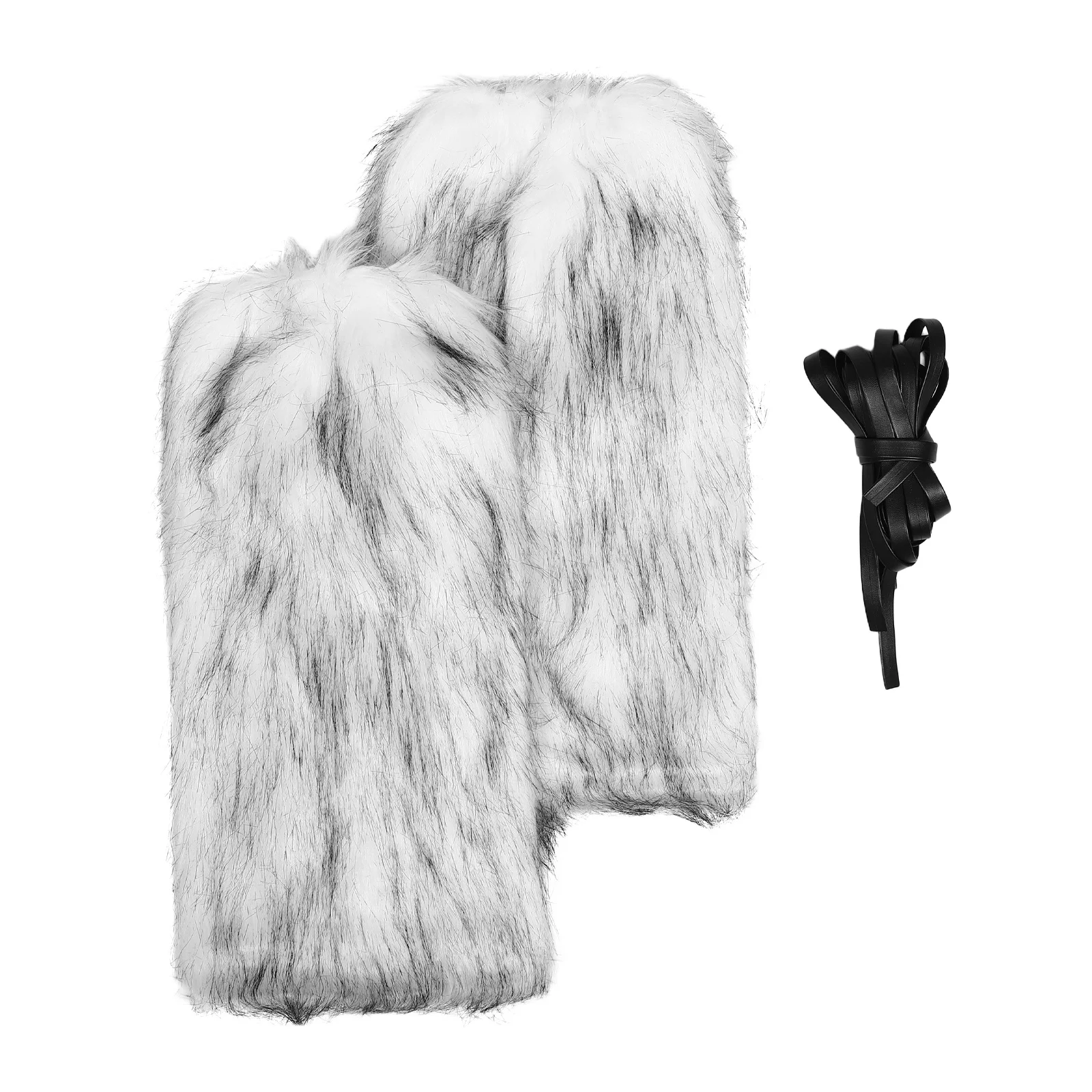 

1 Pair Furry Warmers 30Cm Vintage Viking Leg Wraps Winter Cosplay Accessories Medieval Costume Unisex Retro Leg Warmers Wrap