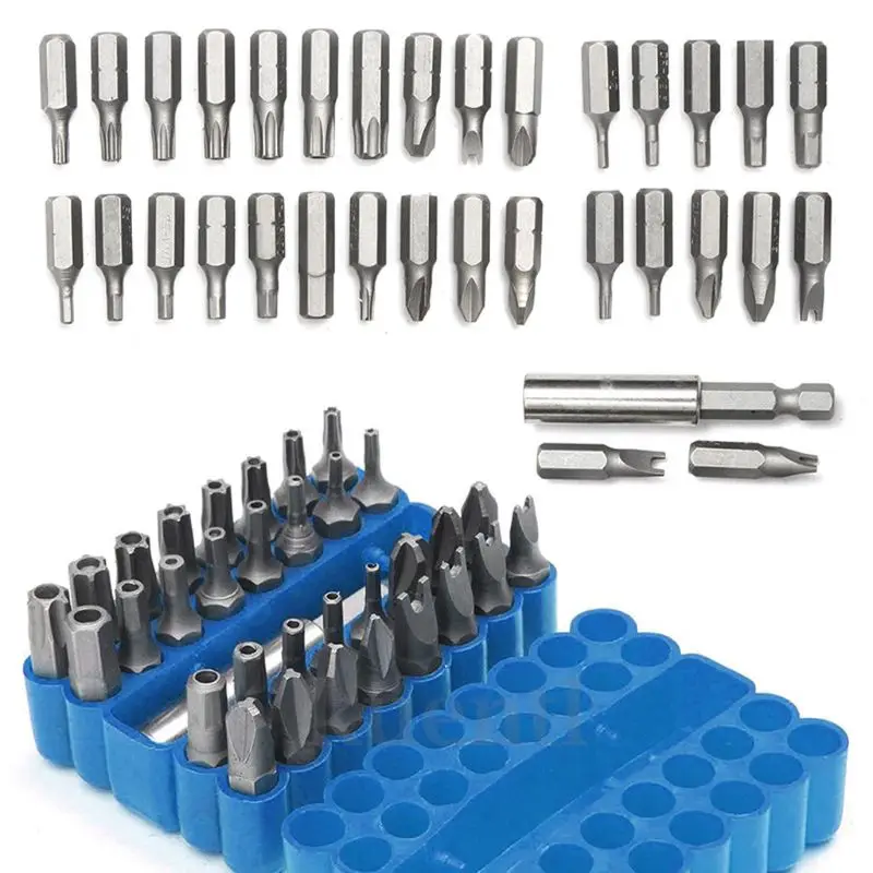 Security Bit 33Pcs Set Tamper Proof Torx Spanner Screwdriver Star Holder Rod