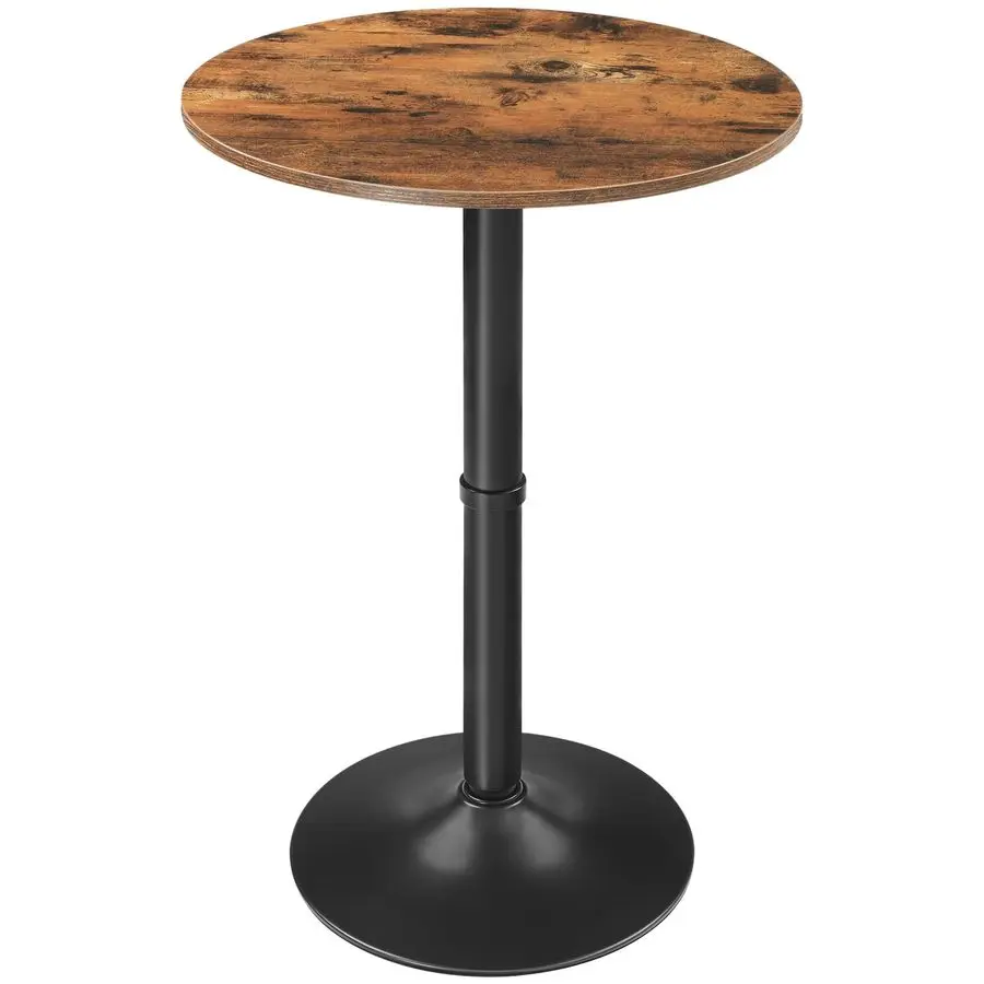 

Round Bar Table, 35 Tall Pub Table, Cocktail Table with Base, Stable Counter Table with NonSlip Base for Narrow Space, Bar Heigh