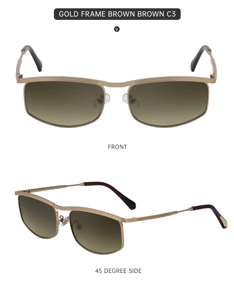 Übergroße rechteckige Punk-Sonnenbrille für Herren 2026 Luxusmarke Vintage Metallrahmen Sonnenbrille für Männer Outdoor UV400 Schutzbrille – Detail 16