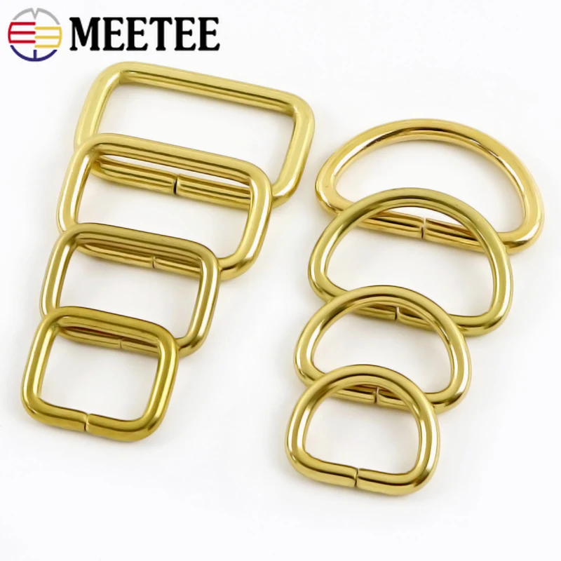 5/10 قطعة 10-38 مللي متر الصلبة النحاس D حلقة أبازيم حقيبة يد الأشرطة المشبك طوق بكلاب حزام ربط مشبك إكسسوارات الأجزاء الداخلية للكمبيوتر ذاتية الصنع