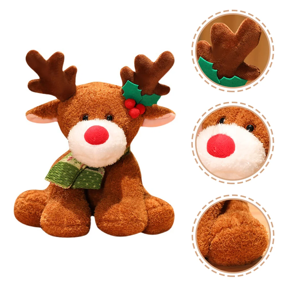 

Decorate Christmas Plush Toy Birthday Decoration for Girl Dolls Cute Cartoon Deer Pp Cotton Stuffed Animal