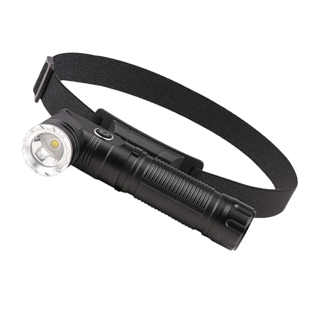 XPG LED Headlamp18650 Type C USB Rechargeable Headlight 90 degree corner Flashlight with Power Indicator Magnet Tail Flash Torch