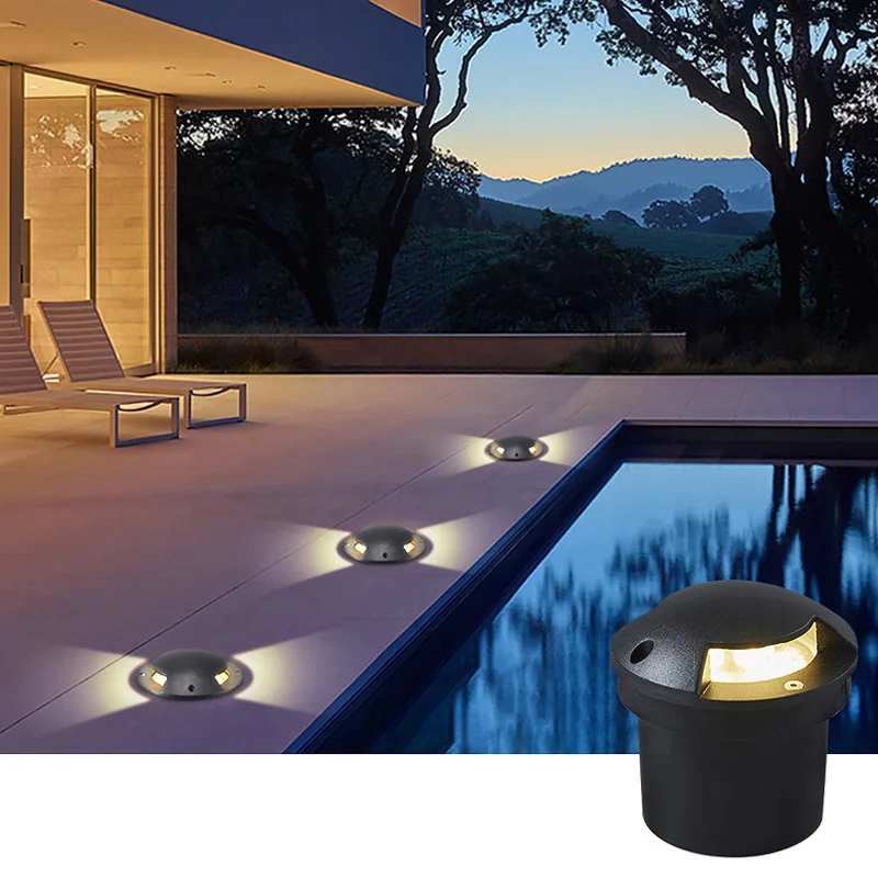 

Side Luminous Buried Lamp LED Outdoor Waterproof Floor Lamp Round Embedded One, Two, Three, Four, More Translucent Trail Light